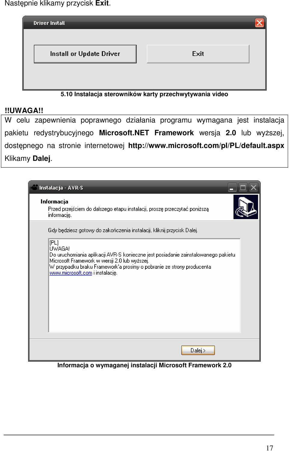 redystrybucyjnego Microsoft.NET Framework wersja 2.