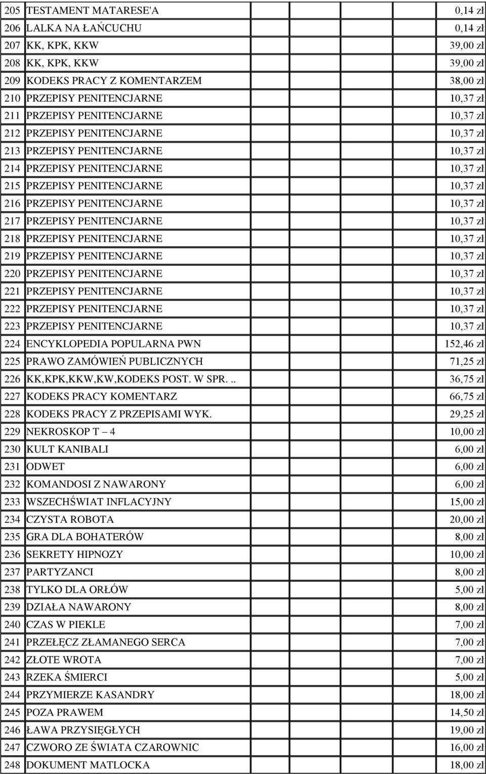 PENITENCJARNE 10,37 zł 217 PRZEPISY PENITENCJARNE 10,37 zł 218 PRZEPISY PENITENCJARNE 10,37 zł 219 PRZEPISY PENITENCJARNE 10,37 zł 220 PRZEPISY PENITENCJARNE 10,37 zł 221 PRZEPISY PENITENCJARNE 10,37