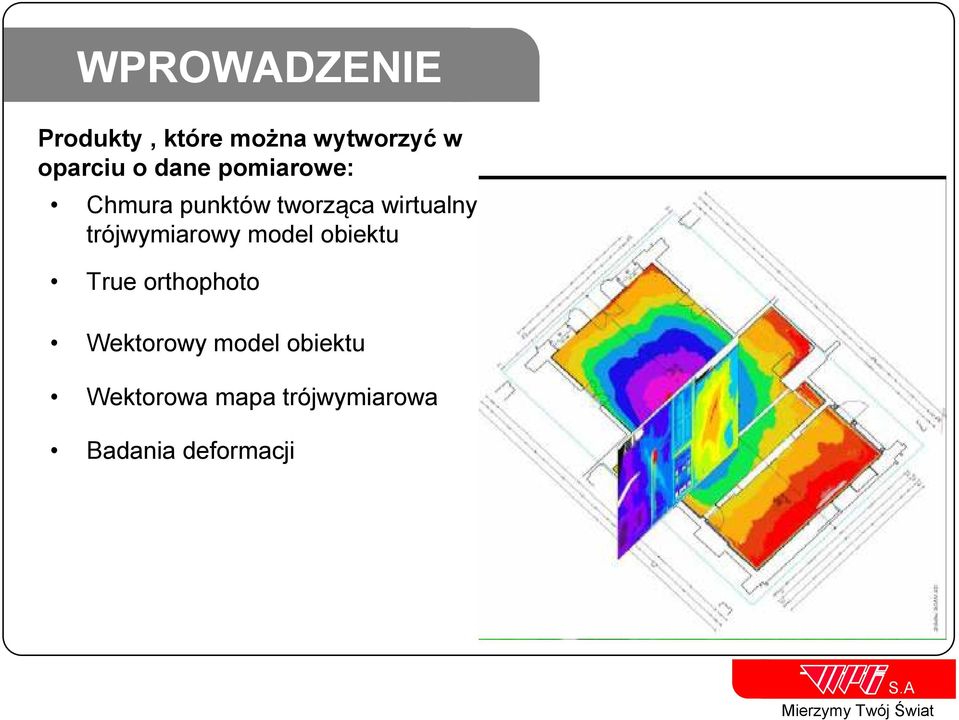 trójwymiarowy model obiektu True orthophoto Wektorowy