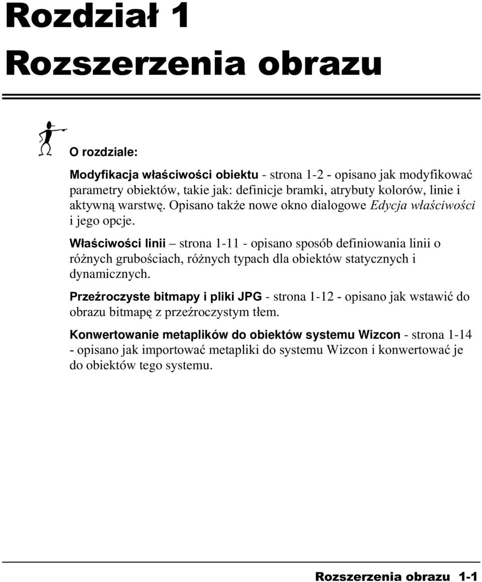 strona 1-11 - opisano sposób definiowania linii o!" dynamicznych.