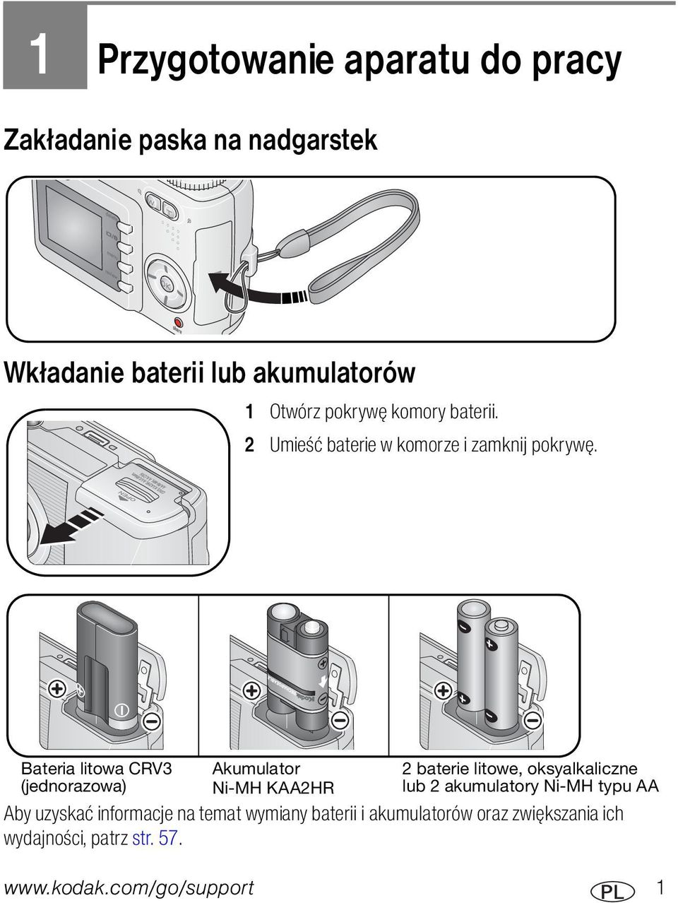 Bateria litowa CRV3 (jednorazowa) Akumulator Ni-MH KAA2HR 2 baterie litowe, oksyalkaliczne lub 2 akumulatory