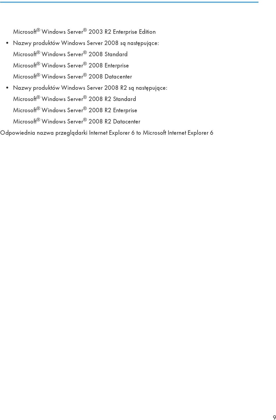 Windows Server 2008 R2 są następujące: Microsoft Windows Server 2008 R2 Standard Microsoft Windows Server 2008 R2