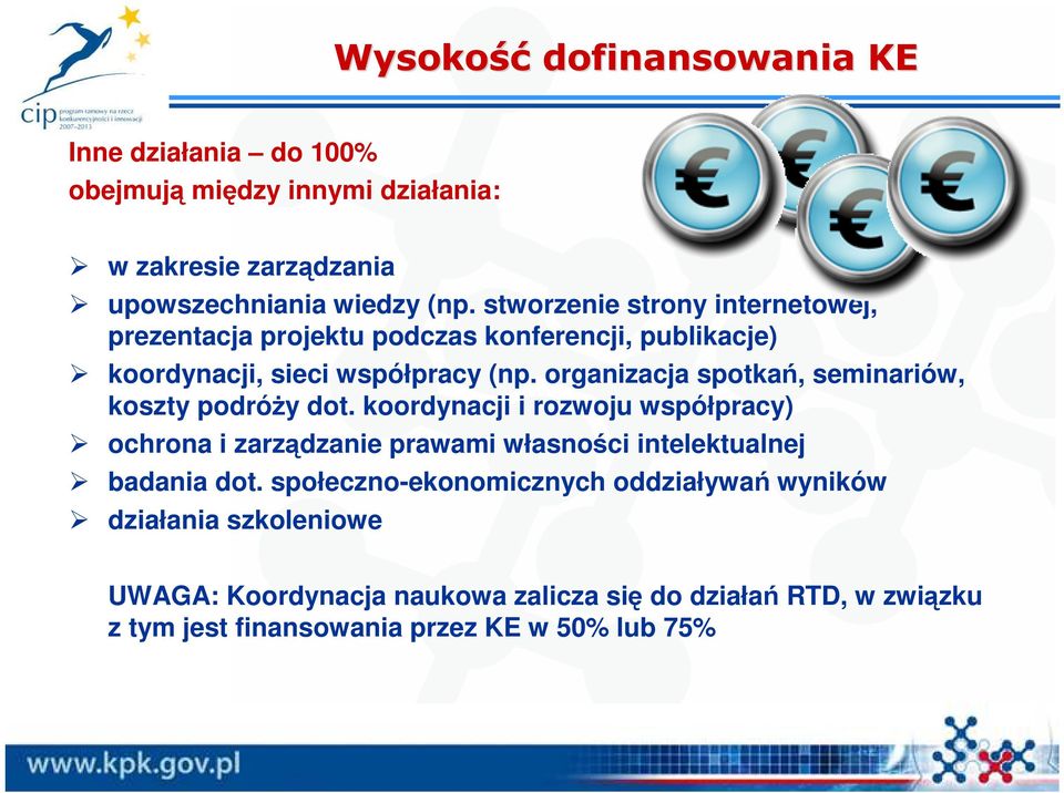 organizacja spotkań, seminariów, koszty podróŝy dot.