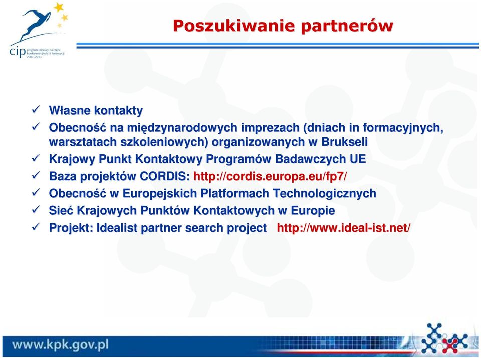 projektów CORDIS: http://cordis.europa.