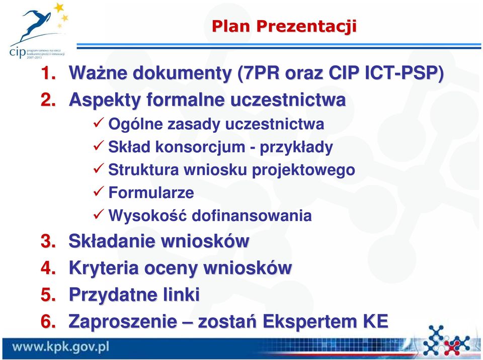 przykłady Struktura wniosku projektowego Formularze Plan Prezentacji Wysokość