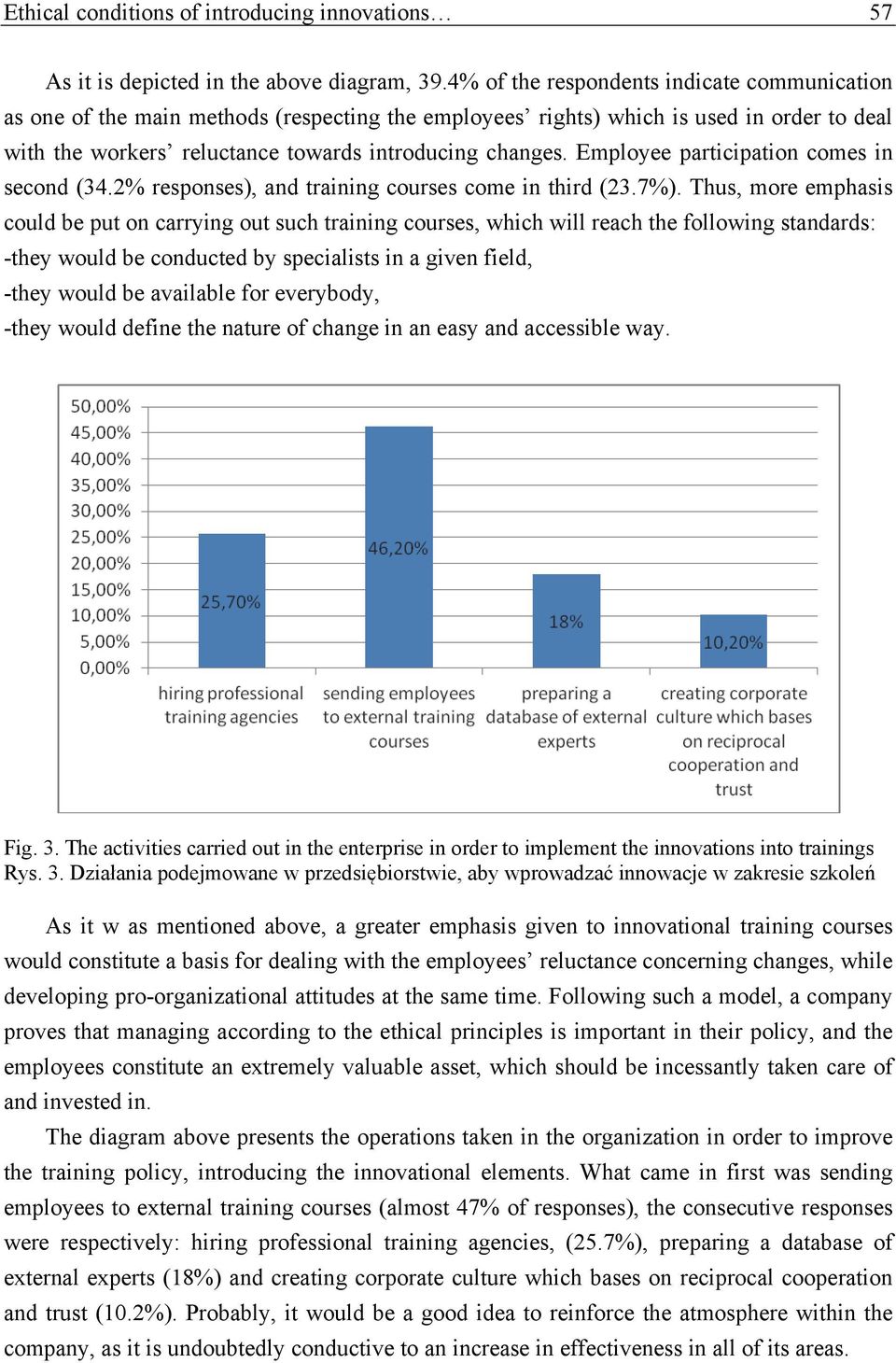 Employee participation comes in second (34.2% responses), and training courses come in third (23.7%).