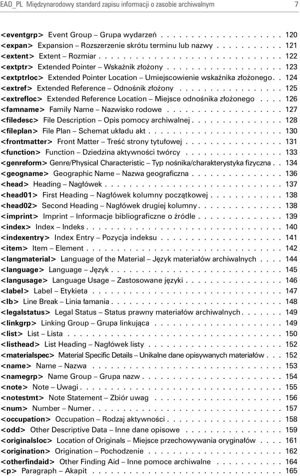 . 124 <extref> Extended Reference Odnoœnik z³o ony................. 125 <extrefloc> Extended Reference Location Miejsce odnoœnika z³o onego.... 126 <famname> Family Name Nazwisko rodowe.