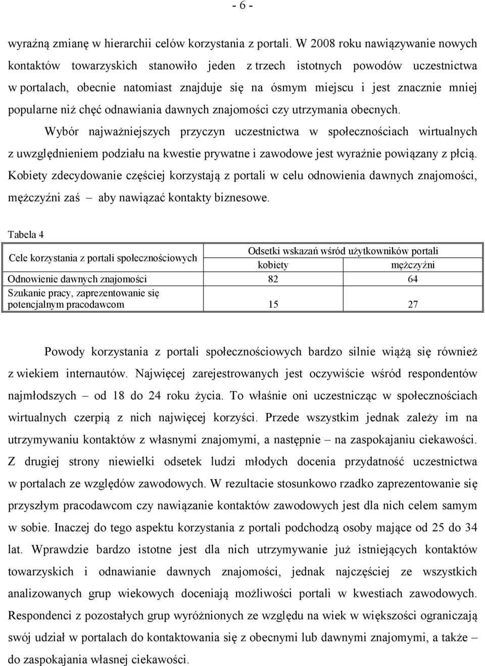 popularne niż chęć odnawiania dawnych znajomości czy utrzymania obecnych.