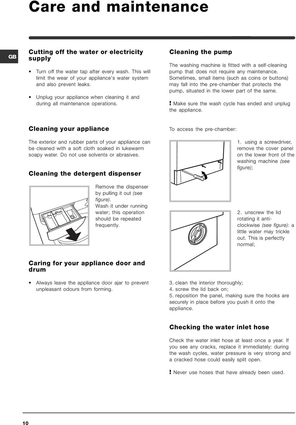 Sometimes, small items (such as coins or buttons) may fall into the pre-chamber that protects the pump, situated in the lower part of the same.