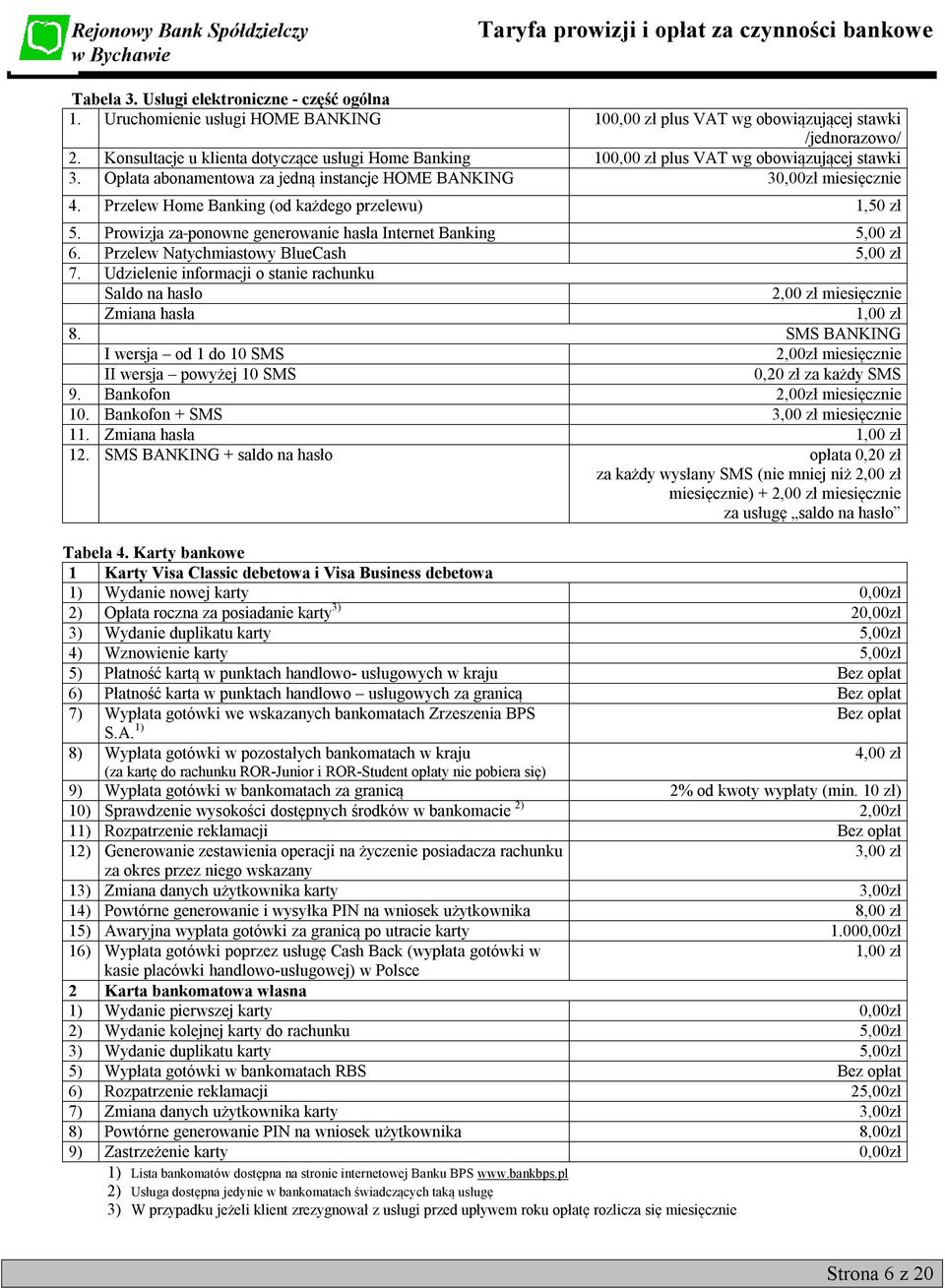 Przelew Home Banking (od każdego przelewu) 1,50 zł 5. Prowizja za ponowne generowanie hasła Internet Banking 5,00 zł 6. Przelew Natychmiastowy BlueCash 5,00 zł 7.