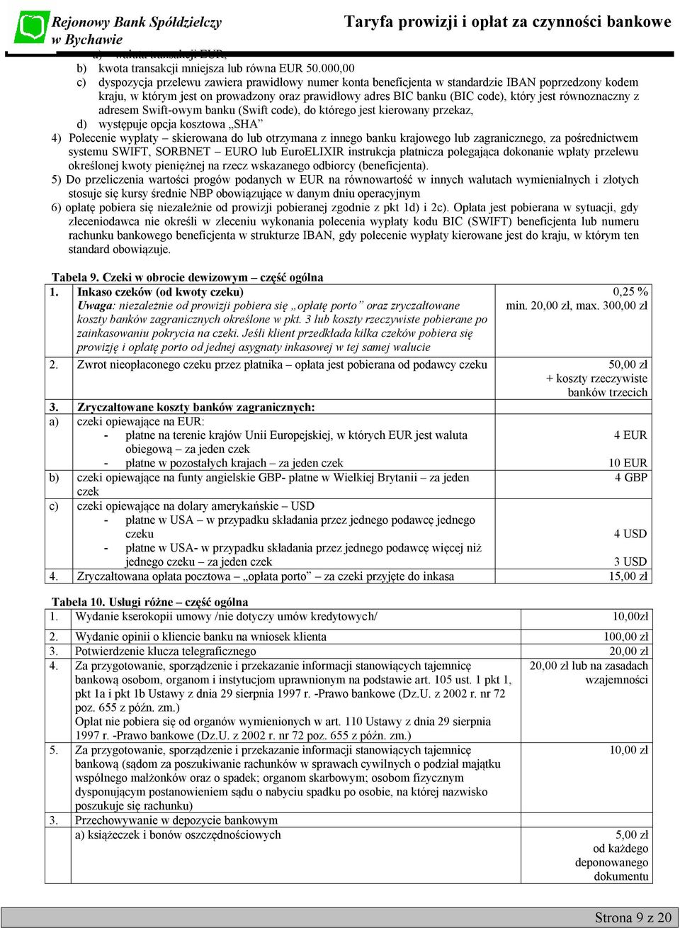 jest równoznaczny z adresem Swift-owym banku (Swift code), do którego jest kierowany przekaz, d) występuje opcja kosztowa SHA 4) Polecenie wypłaty skierowana do lub otrzymana z innego banku krajowego