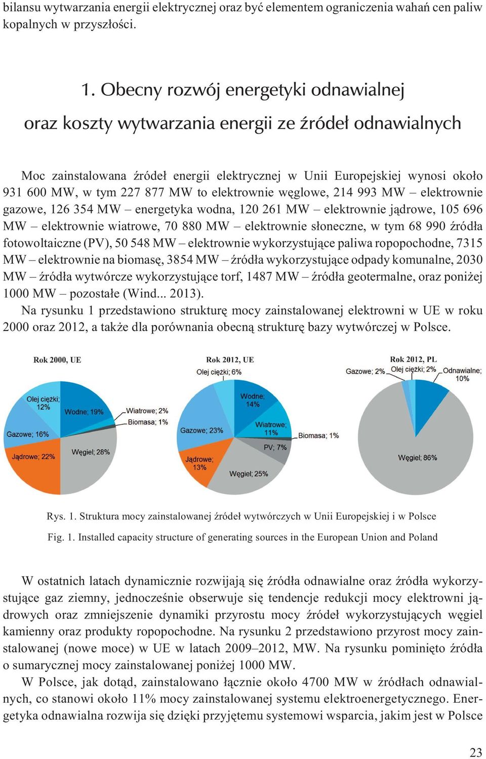 to elektrownie wêglowe, 214 993 MW elektrownie gazowe, 126 354 MW energetyka wodna, 120 261 MW elektrownie j¹drowe, 105 696 MW elektrownie wiatrowe, 70 880 MW elektrownie s³oneczne, w tym 68 990