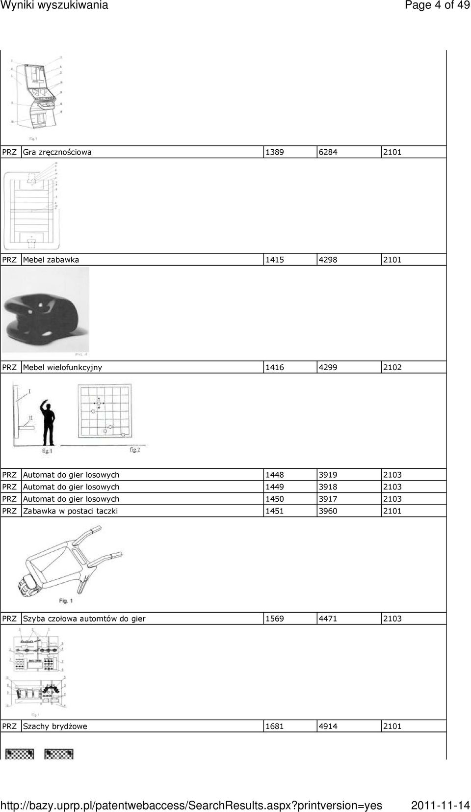 losowych 1449 3918 2103 PRZ Automat do gier losowych 1450 3917 2103 PRZ Zabawka w postaci