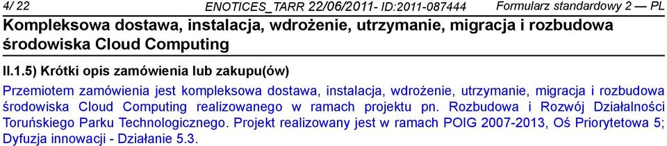 -087444 Formularz standardowy 2 PL II.1.