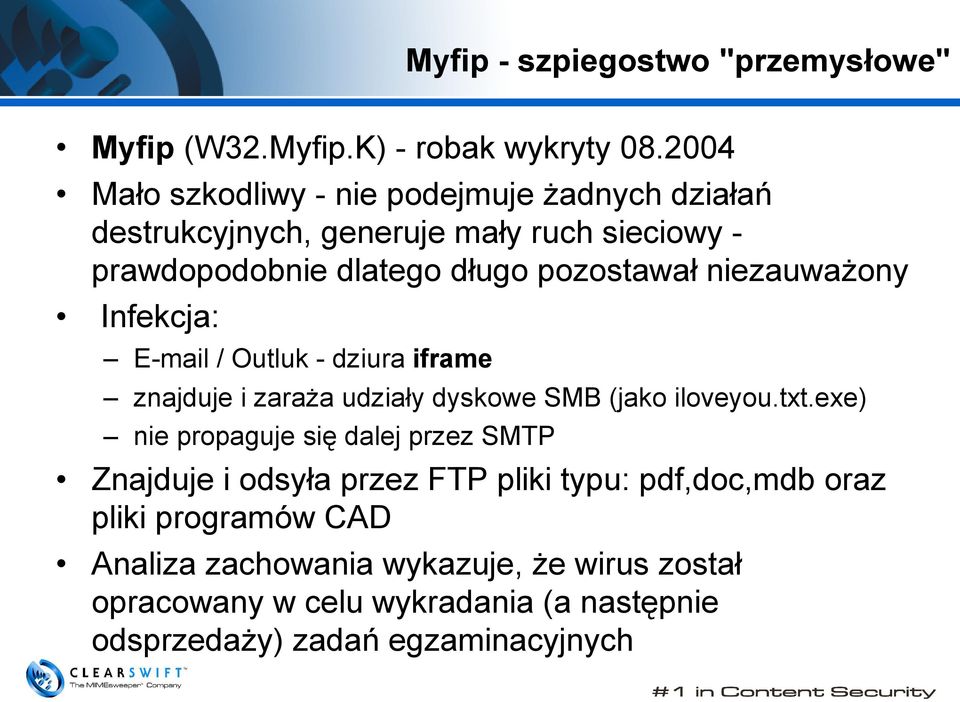 niezauważony Infekcja: E-mail / Outluk - dziura iframe znajduje i zaraża udziały dyskowe SMB (jako iloveyou.txt.