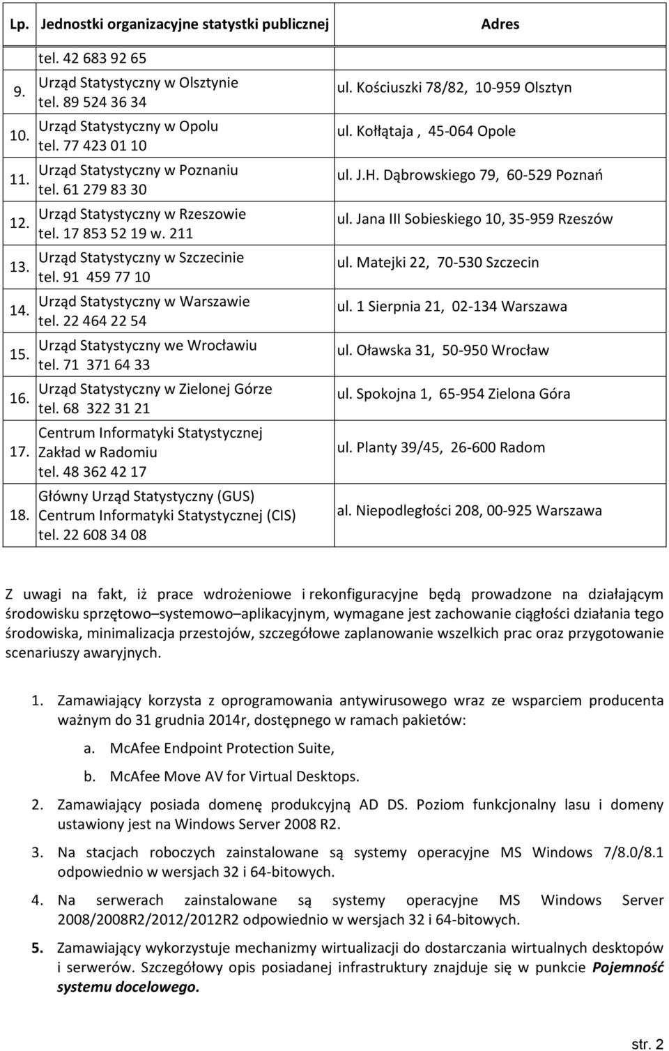 91 459 77 10 Urząd Statystyczny w Warszawie tel. 22 464 22 54 Urząd Statystyczny we Wrocławiu tel. 71 371 64 33 Urząd Statystyczny w Zielonej Górze tel.