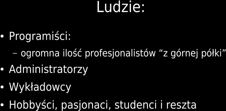 półki Administratorzy Wykładowcy