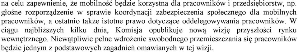 istotne prawo dotyczące oddelegowywania pracowników.