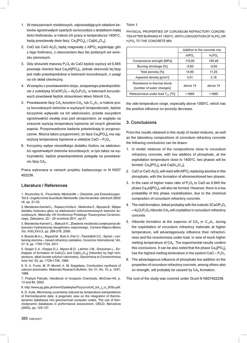 [PO 4 ] 2 i Ca[Al 12 O 19 ]. 2. CaO lub CaO Al 2 O 3 