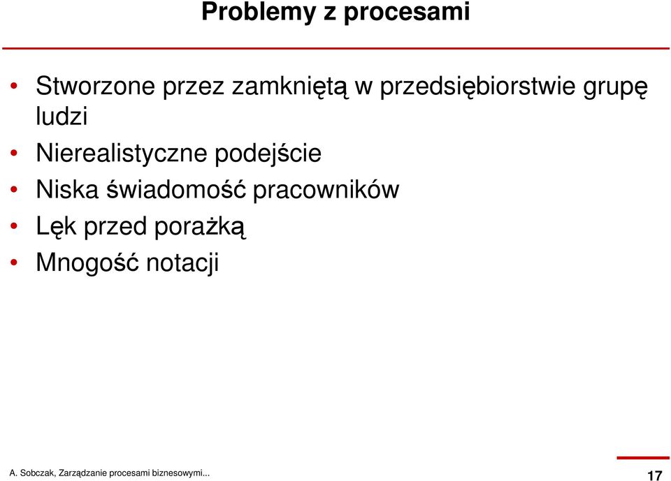 Nierealistyczne podejście Niska świadomość