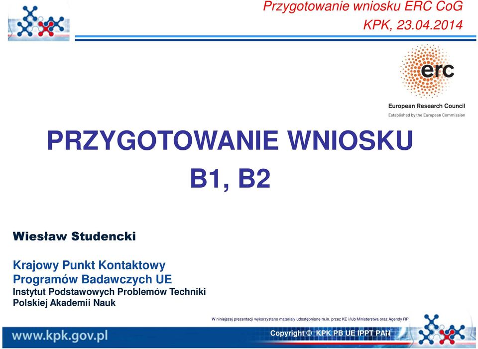 Badawczych UE Instytut Podstawowych Problemów Techniki Polskiej Akademii Nauk W