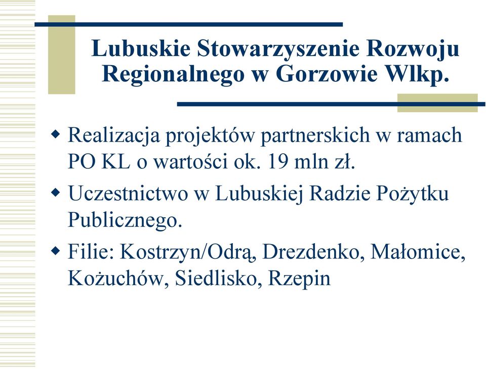 19 mln zł. Uczestnictwo w Lubuskiej Radzie Pożytku Publicznego.