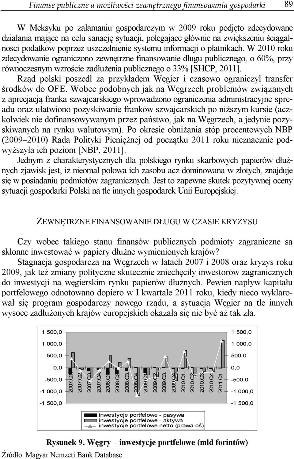 W 2010 roku zdecydowanie ograniczono zewnętrzne finansowanie długu publicznego, o 60%, przy równoczesnym wzroście zadłużenia publicznego o 33% [SHCP, 2011].