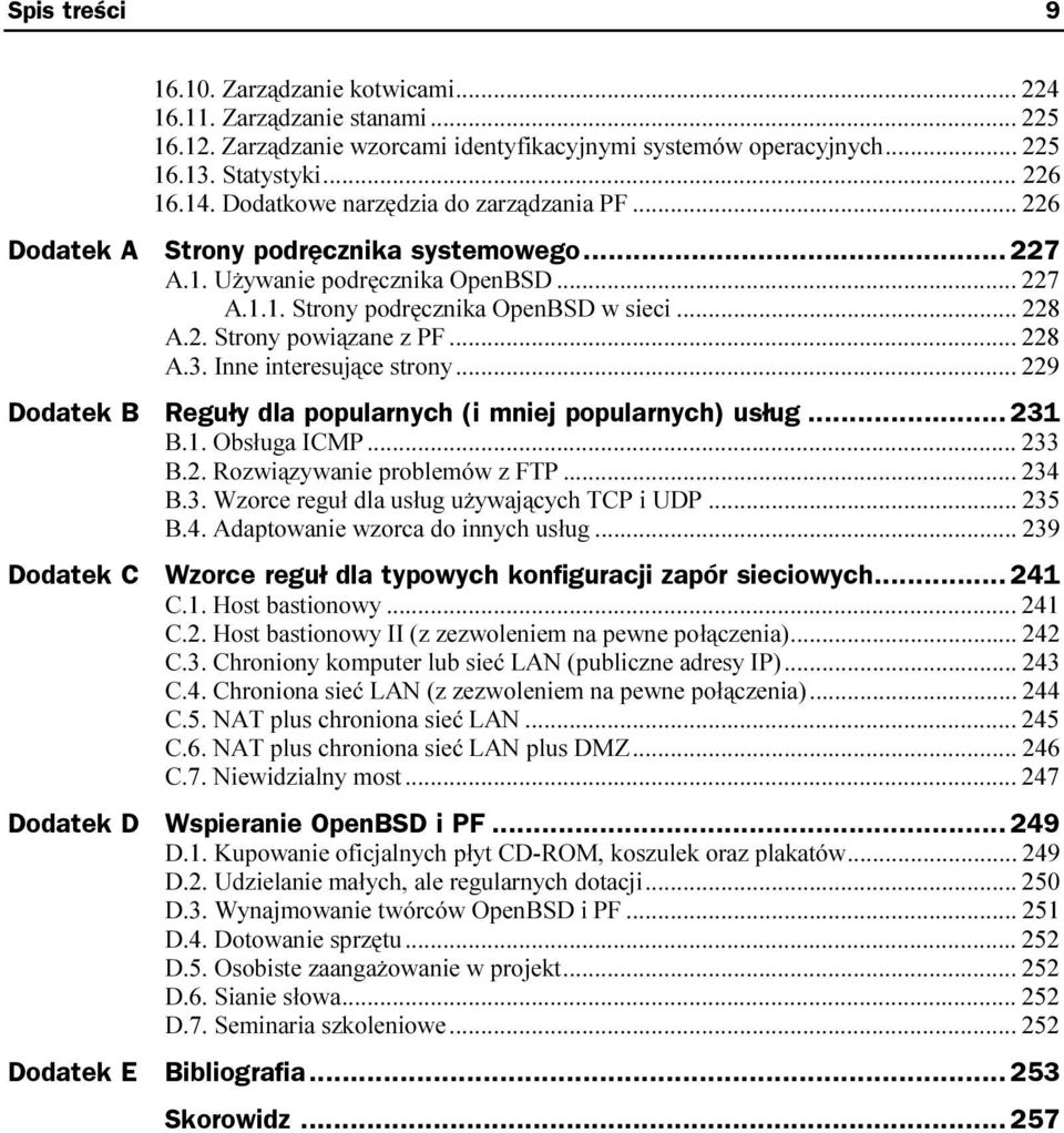 2. Strony powiązane z PF...p... 228 A.3. Inne interesujące strony...p... 229 Dodatek B Reguły dla popularnych (i mniej popularnych) usług... 231 B.1. Obsługa ICMP...p...p. 233 B.2. Rozwiązywanie problemów z FTP.