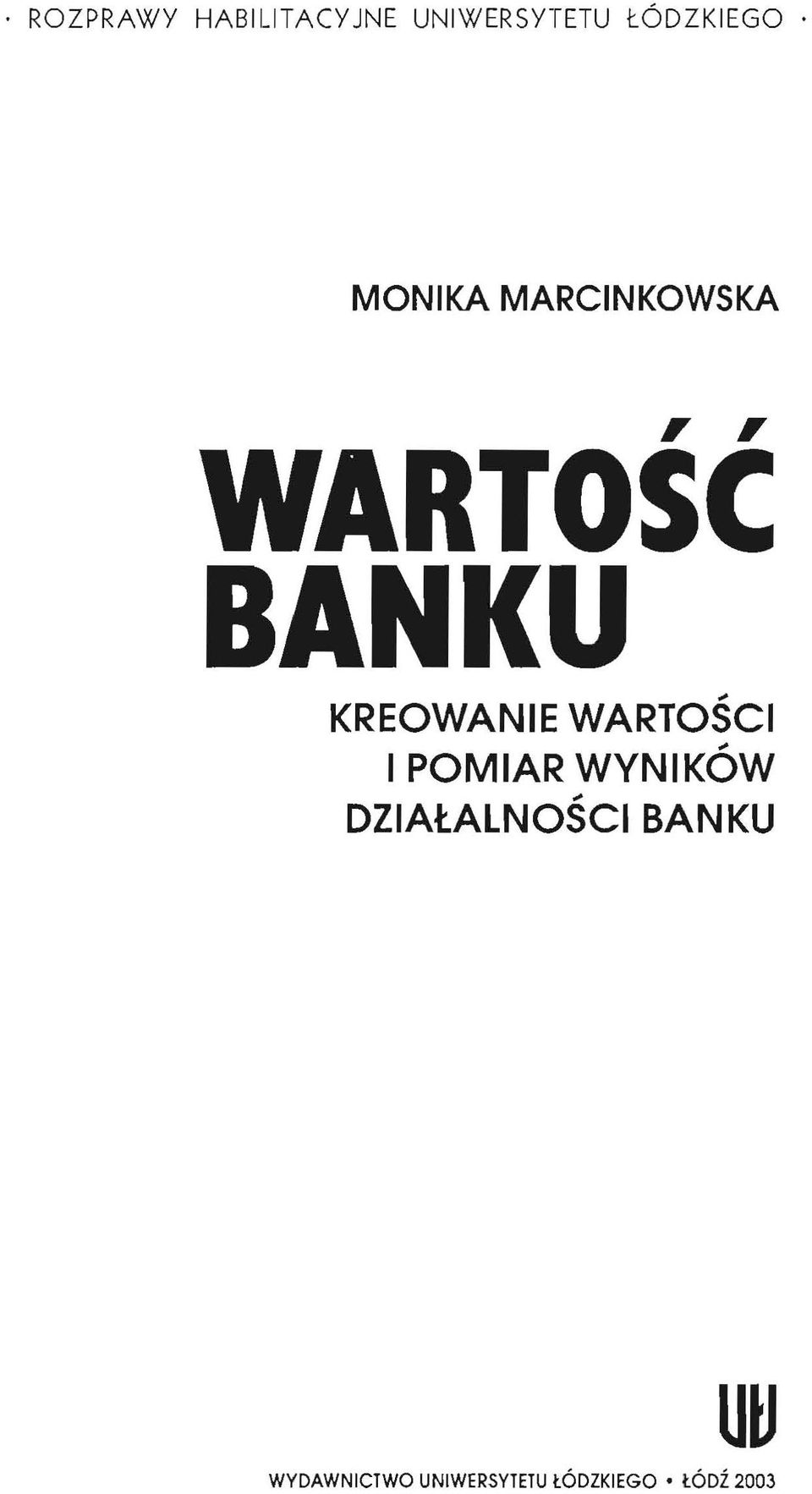 WARTOSCI I POMIAR WYNIKOW DZIAtALNOSCI BANKU