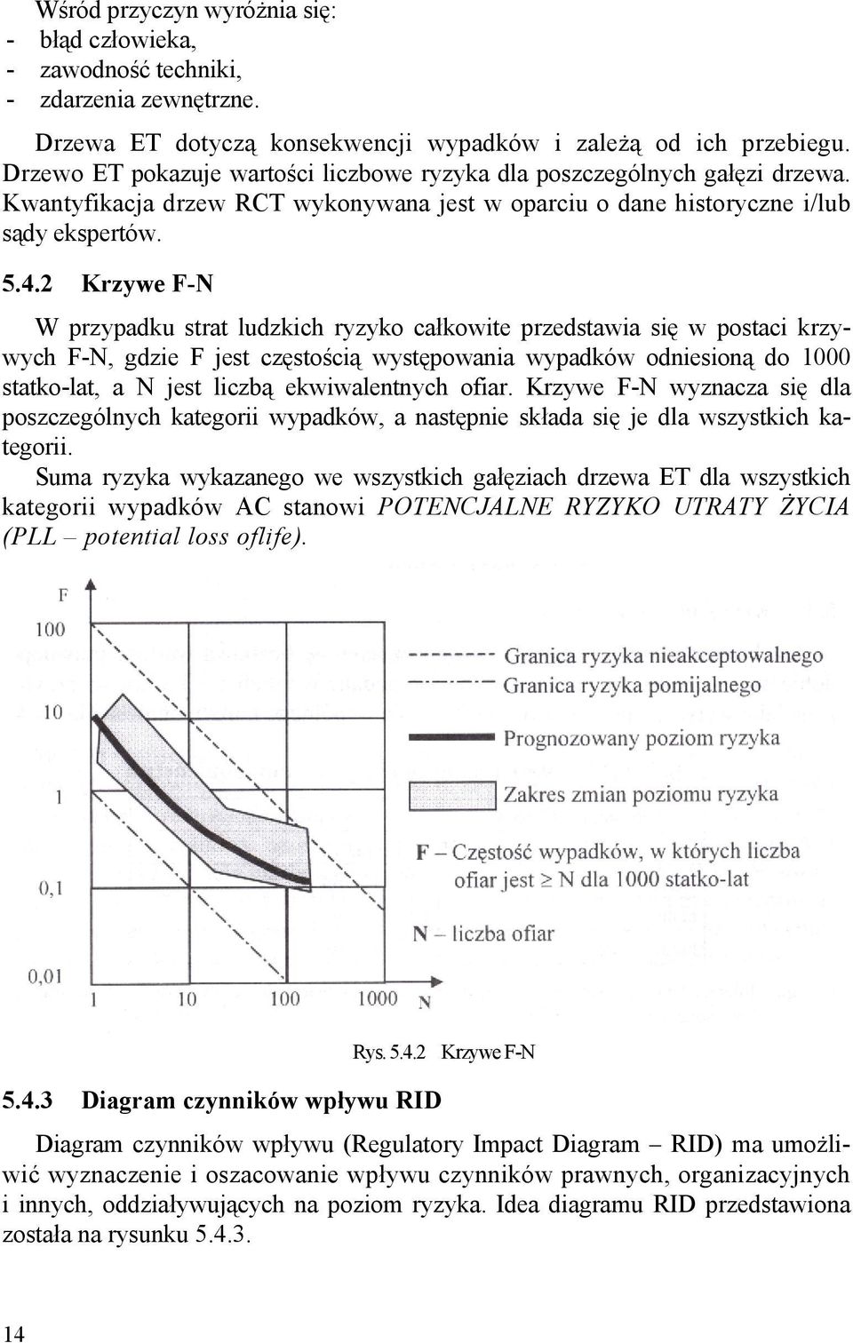 2 Krzywe F-N W przypadku strat ludzkich ryzyko całkowite przedstawia się w postaci krzywych F-N, gdzie F jest częstością występowania wypadków odniesioną do 1000 statko-lat, a N jest liczbą