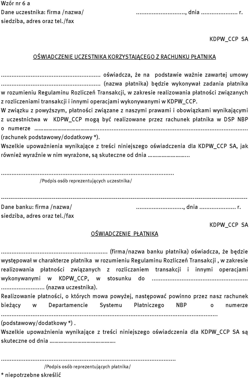 wykonywanymi w KDPW_CCP.