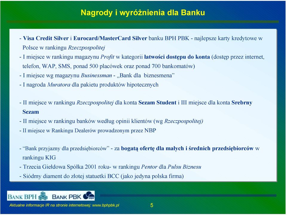 Muratora dla pakietu produktów hipotecznych - II miejsce w rankingu Rzeczpospolitej dla konta Sezam Student i III miejsce dla konta Srebrny Sezam - II miejsce w rankingu banków według opinii klientów