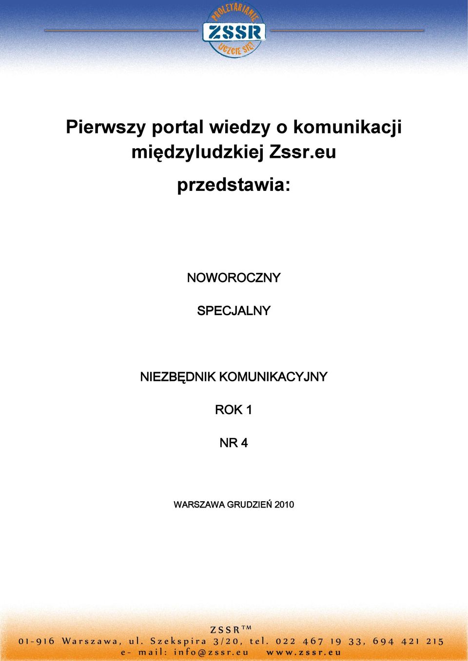 eu przedstawia: NOWOROCZNY SECJALNY