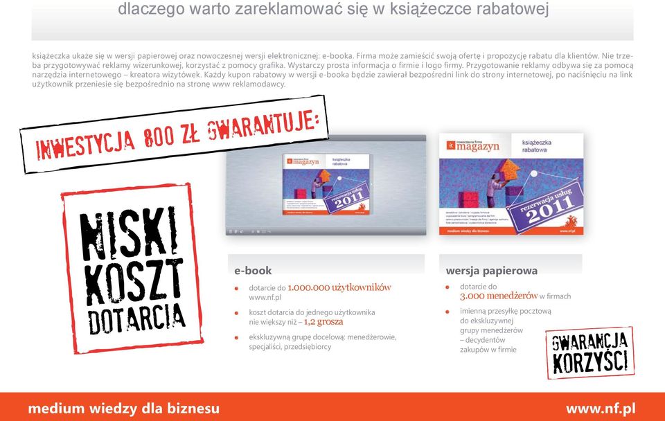 Przygotowanie reklamy odbywa się za pomocą narzędzia internetowego kreatora wizytówek.