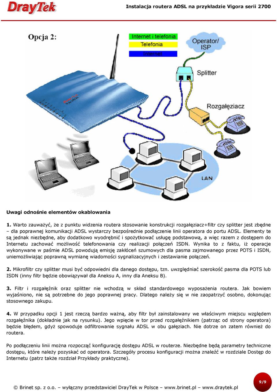 portu ADSL.