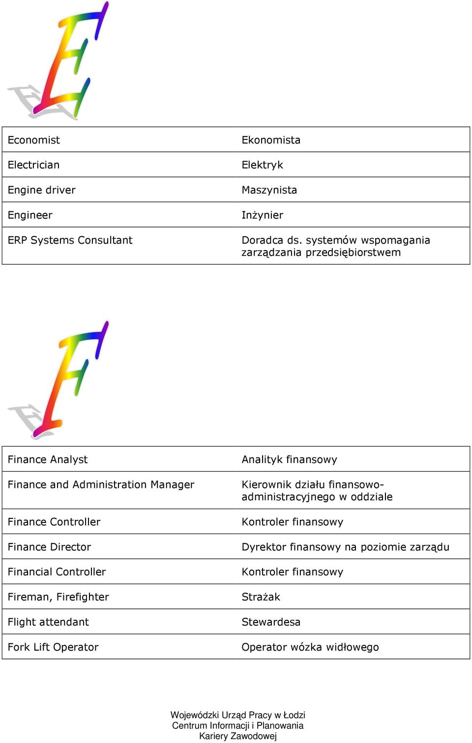 Director Financial Controller Fireman, Firefighter Flight attendant Fork Lift Operator Analityk finansowy Kierownik działu