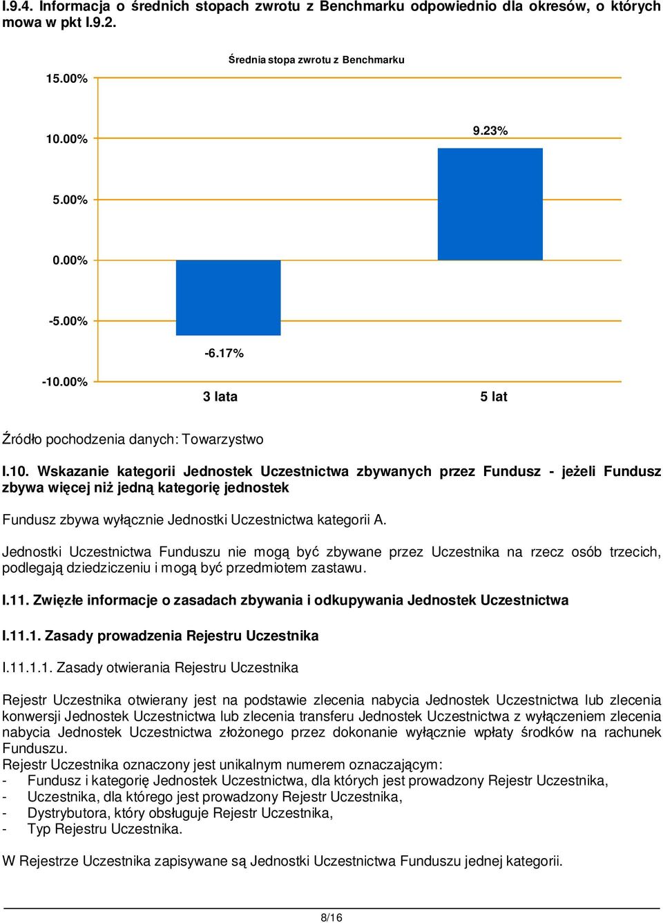 Wskazanie kategorii Jednostek Uczestnictwa zbywanych przez Fundusz - je eli Fundusz zbywa wi cej ni jedn kategori jednostek Fundusz zbywa wy cznie Jednostki Uczestnictwa kategorii A.