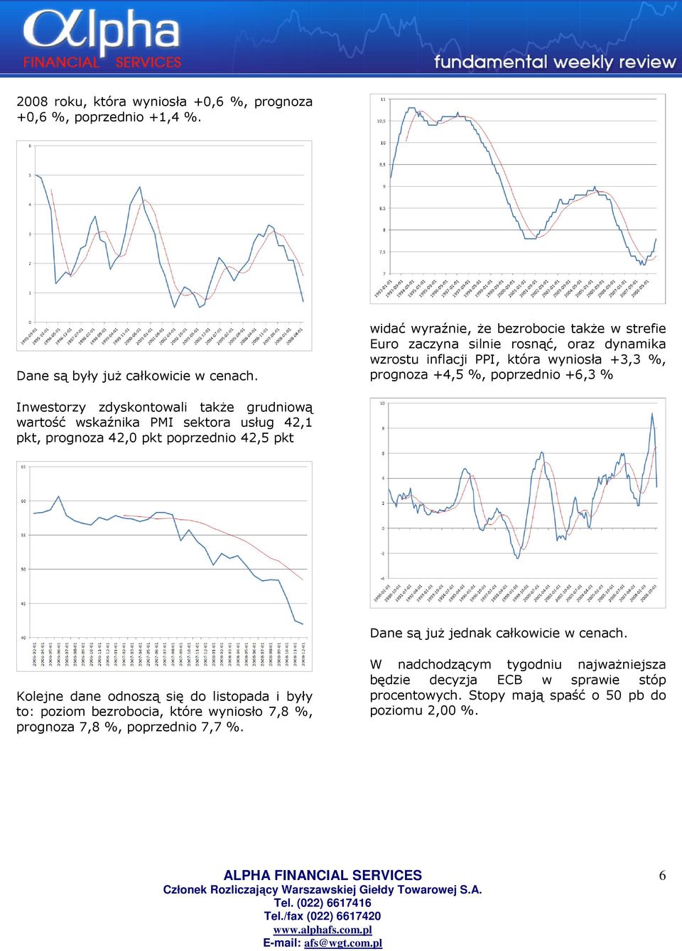 Inwestorzy zdyskontowali także grudniową wartość wskaźnika PMI sektora usług 42,1 pkt, prognoza 42,0 pkt poprzednio 42,5 pkt Dane są już jednak całkowicie w cenach.