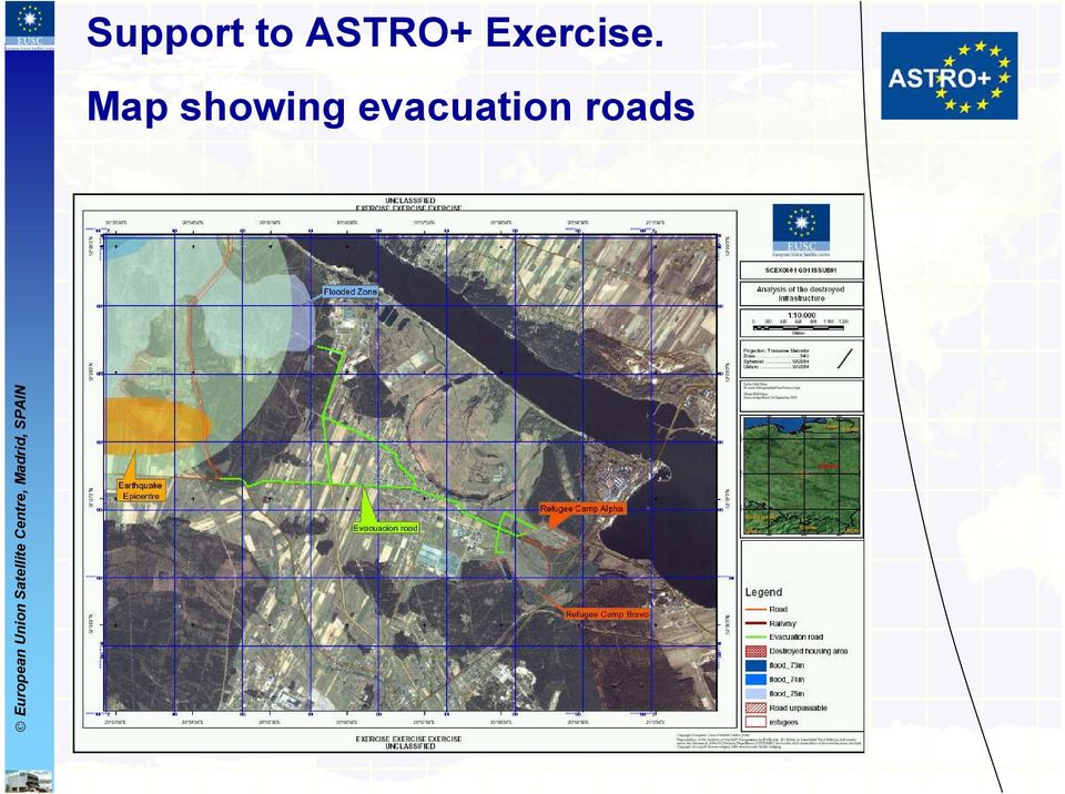 Map showing evacuation