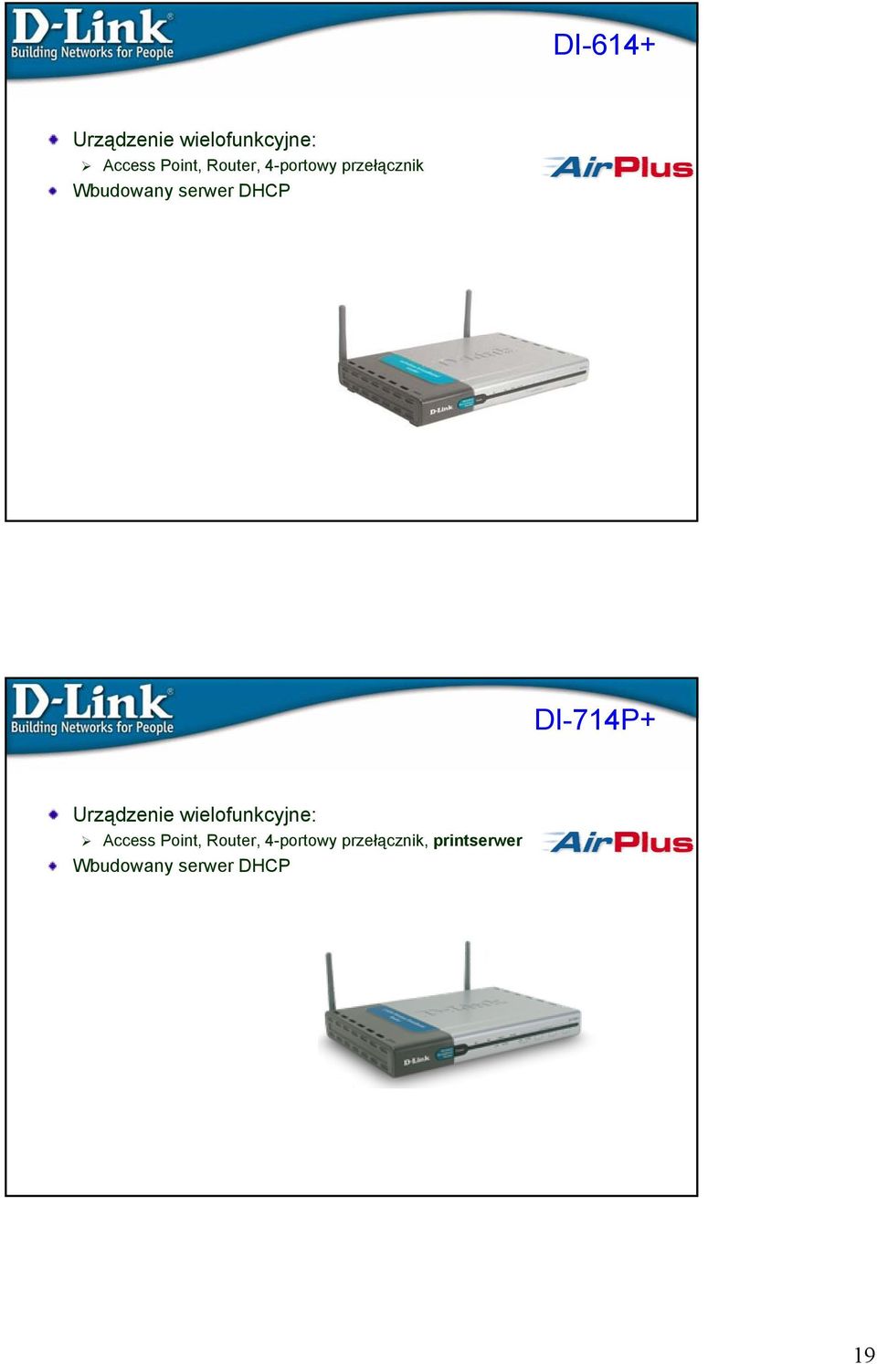 DI-714P+ Urządzenie wielofunkcyjne: Access Point,