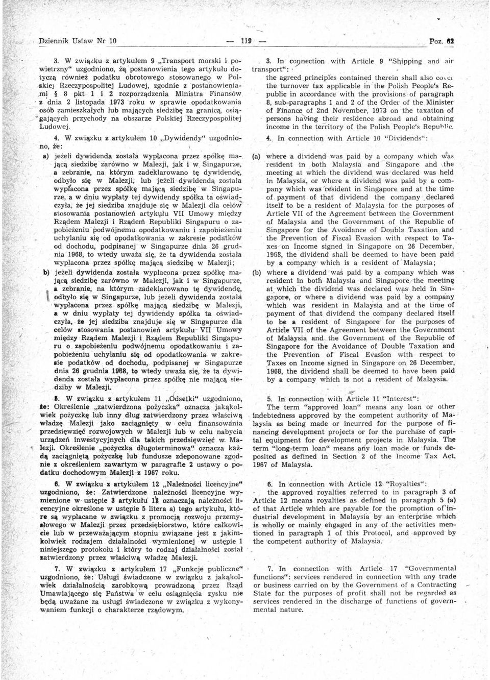 ludowej, zgodnie z postanowieria.mi 8 pkt l i 2 r.ozporządzenia Ministra Finansów.. z dnia 2 listopada.1973 roku w sprawie opodatkowania."~ osób zamieszkałych lub mających siedzibę za granicą, os ią.