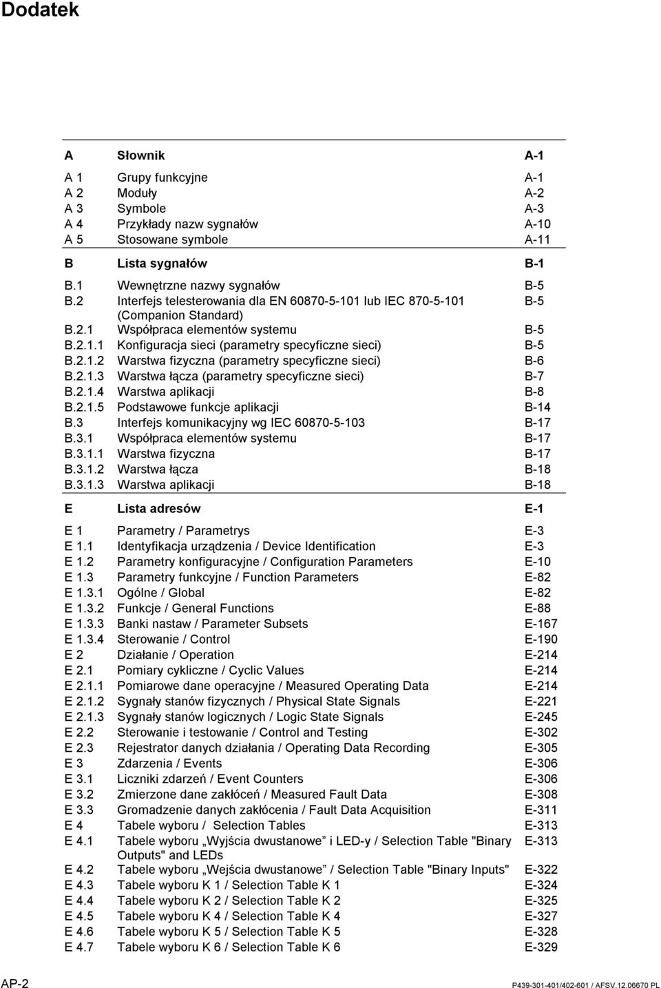 2.1.3 Warstwa łącza (parametry specyficzne sieci) B-7 B.2.1.4 Warstwa aplikacji B-8 B.2.1.5 Podstawowe funkcje aplikacji B-14 B.3 Interfejs komunikacyjny wg IEC 60870-5-103 B-17 B.3.1 Współpraca elementów systemu B-17 B.