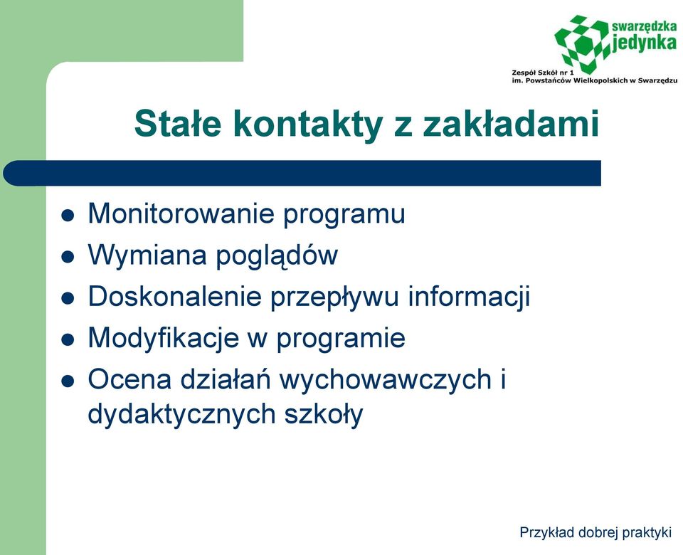 przepływu informacji Modyfikacje w