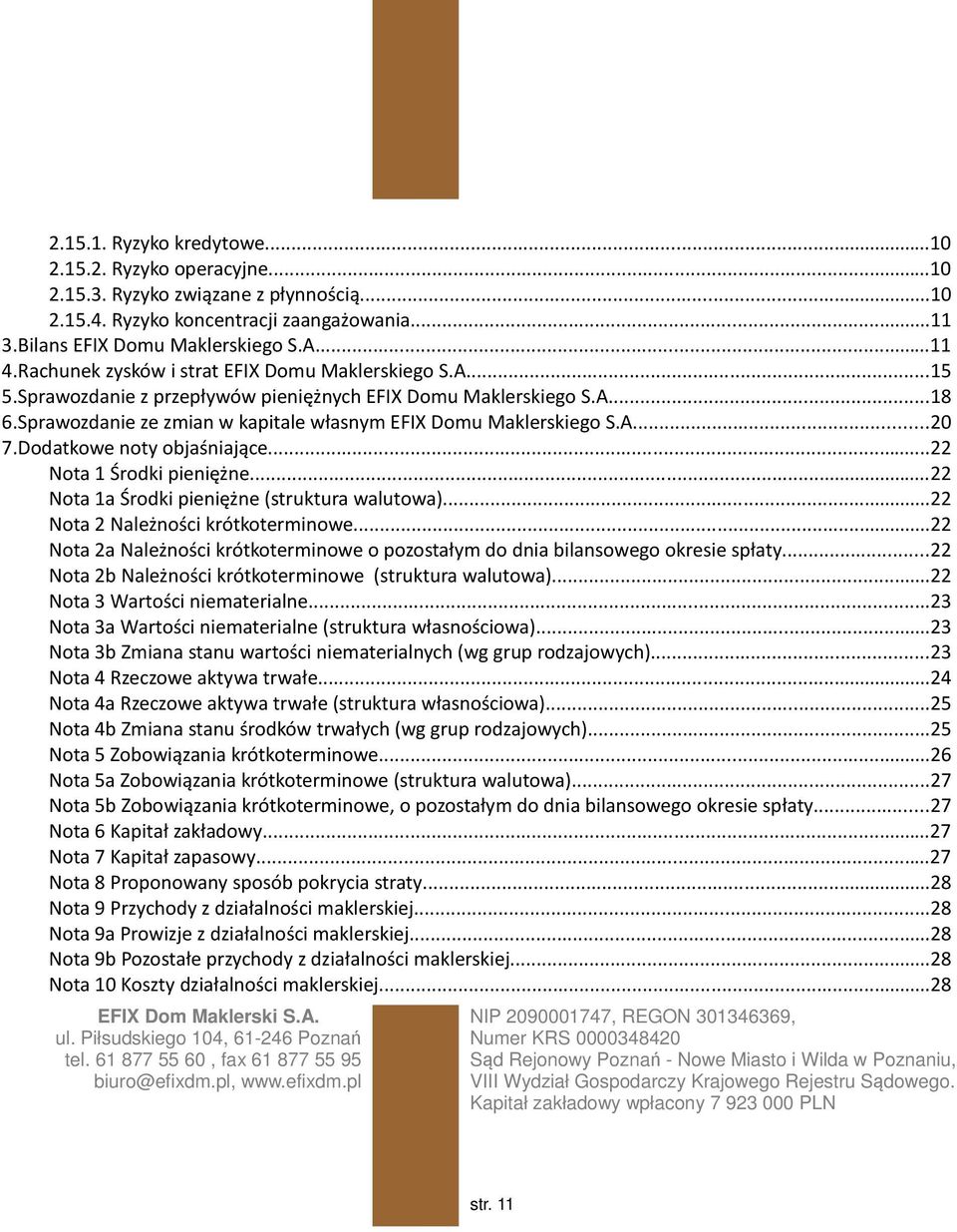 Dodatkowe noty objaśniające...22 Nota 1 Środki pieniężne...22 Nota 1a Środki pieniężne (struktura walutowa)...22 Nota 2 Należności krótkoterminowe.