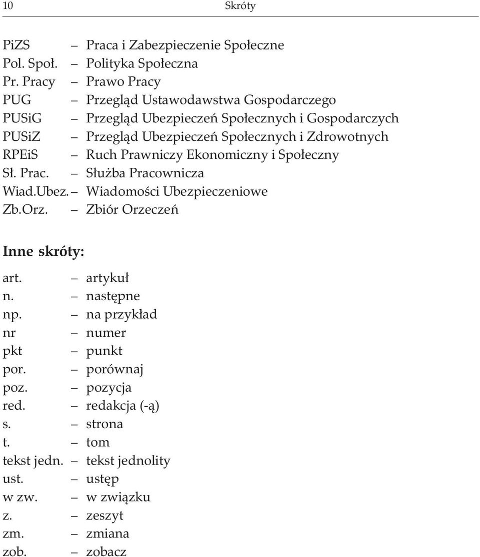 Spo³ecznych i Zdrowotnych RPEiS Ruch Prawniczy Ekonomiczny i Spo³eczny S³. Prac. S³u ba Pracownicza Wiad.Ubez. Wiadomoœci Ubezpieczeniowe Zb.Orz.