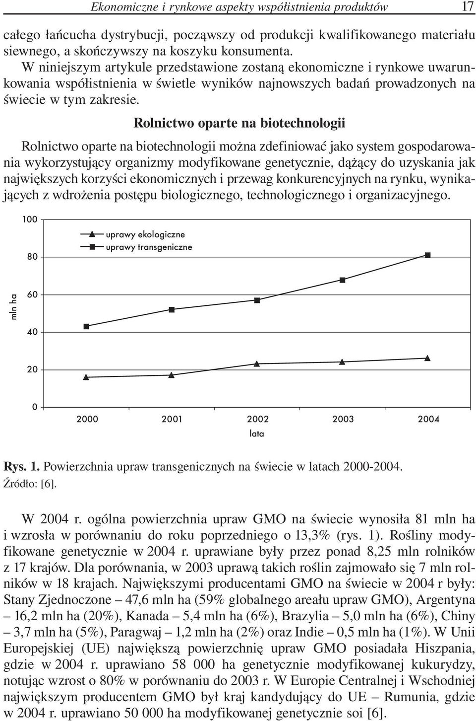 Rolnictwo oparte na biotechnologii Rolnictwo oparte na biotechnologii można zdefiniować jako system gospodarowania wykorzystujący organizmy modyfikowane genetycznie, dążący do uzyskania jak