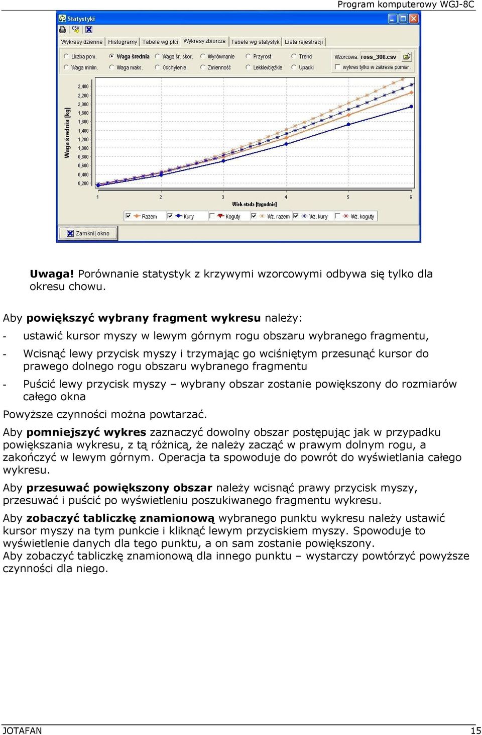 prawego dolnego rogu obszaru wybranego fragmentu - Puścić lewy przycisk myszy wybrany obszar zostanie powiększony do rozmiarów całego okna Powyższe czynności można powtarzać.