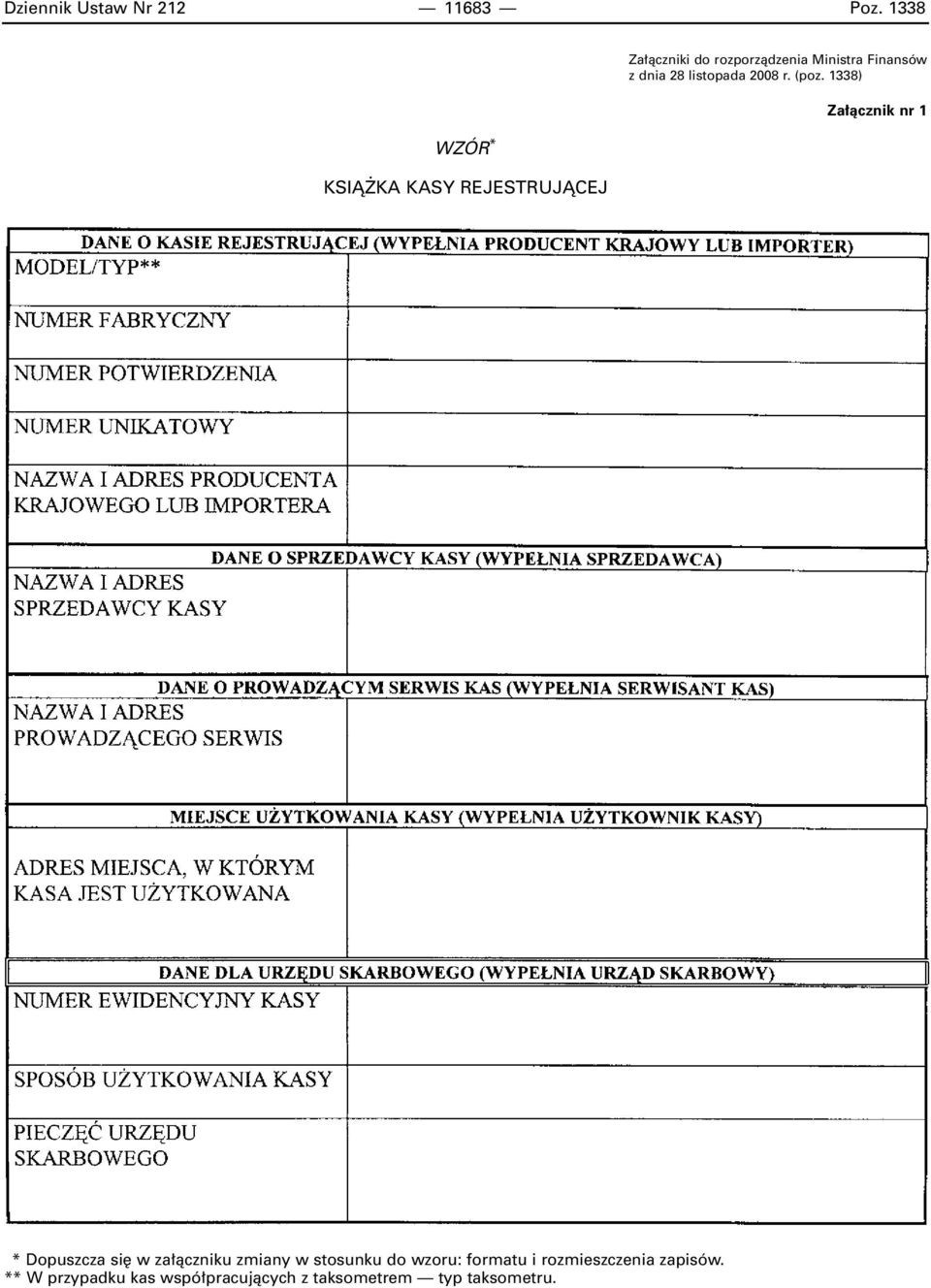 Finansów z dnia 28 listopada 2008 r. (poz.