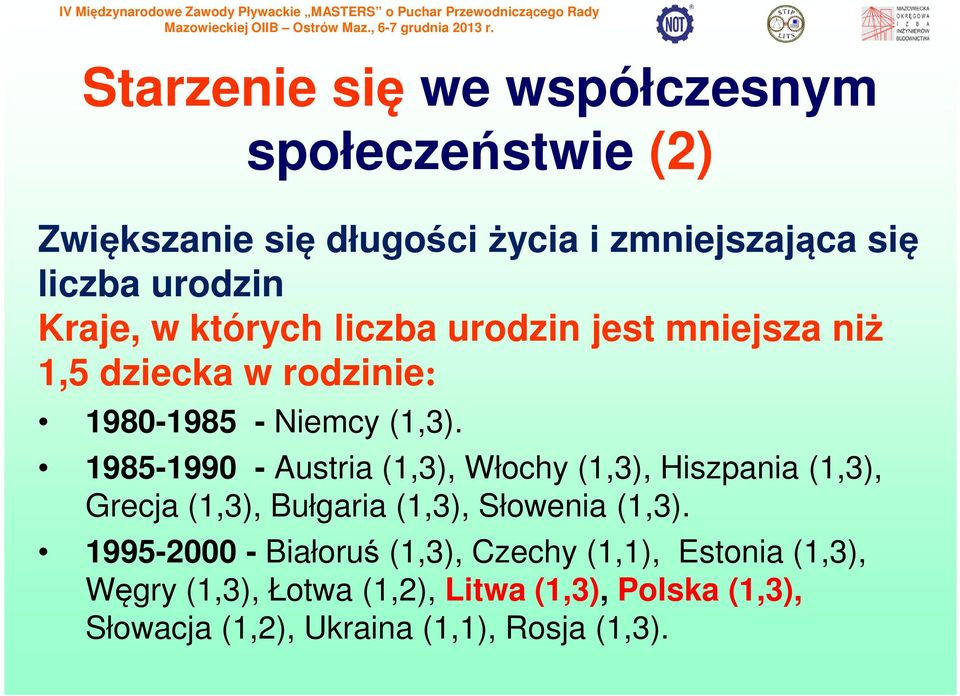 1985-1990 - Austria (1,3), Włochy (1,3), Hiszpania (1,3), Grecja (1,3), Bułgaria (1,3), Słowenia (1,3).