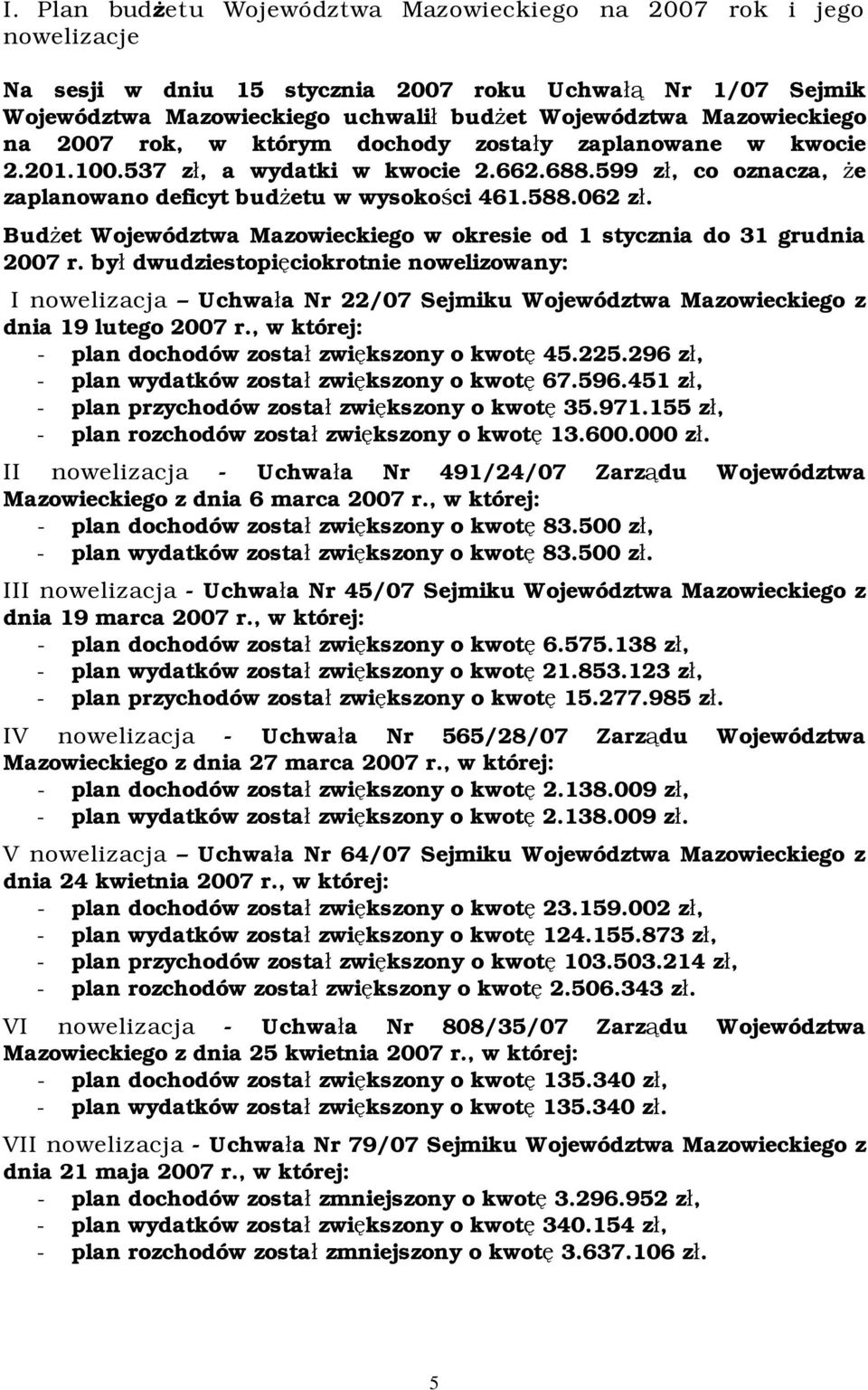 Bud et Województwa Mazowieckiego w okresie od 1 stycznia do 31 grudnia 2007 r.